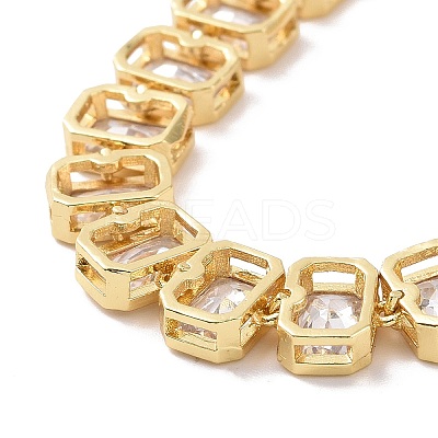 Clear Cubic Zirconia Tennis Bracelet BJEW-E015-02G-1