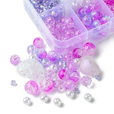 DIY Round Acrylic Beads Jewelry Making Findings Kits DIY-FS0007-04-1
