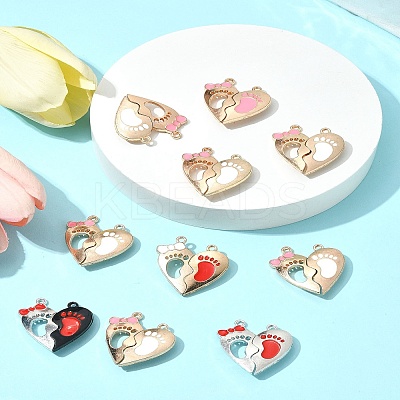 10 Bags Spray Painted Alloy Enamel Magnetic Split Pendants ENAM-FS0003-01-1