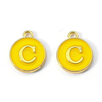 Golden Plated Alloy Enamel Charms ENAM-S118-09C-1