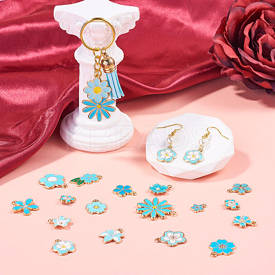 48Pcs 24 Styles Alloy Enamel Pendants ENAM-TA0004-14-1
