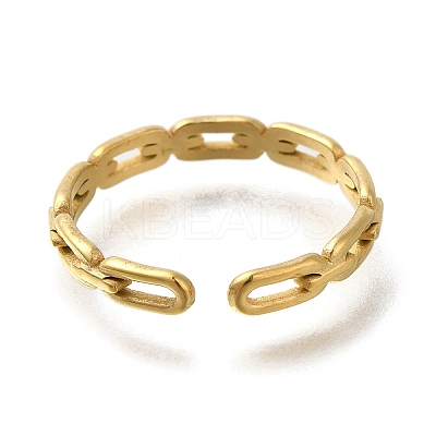 Ion Plating(IP) 304 Stainless Steel Cuff Rings for Women RJEW-U017-31G-1
