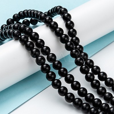 Natural Black Onyx Beads Strands G-Z024-01B-1