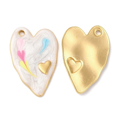304 Stainless Steel Enamel Pendants STAS-K256-03G-01-1