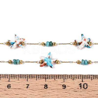 Handmade 316 Stainless Steel Starfish Link Chains CHS-N006-03C-G-1