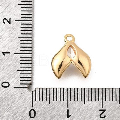 Brass Pave Clear Cubic Zirconia Charms KK-C096-14D-G-1