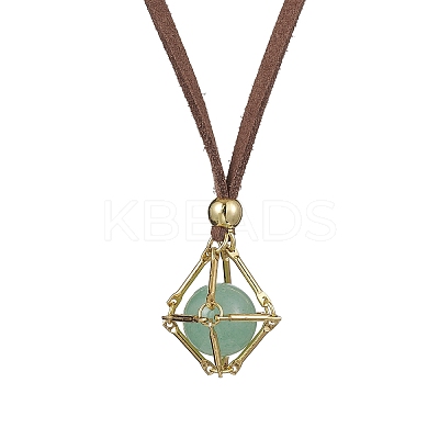 Crystal Holder Cage Necklaces NJEW-JN04586-01-1