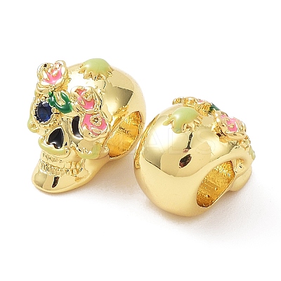 Rack Plating Brass European Beads KK-B076-18-1
