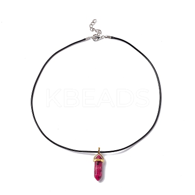 DIY Gemstone Bullet Pendant Necklace Making Kit DIY-FS0003-06-1