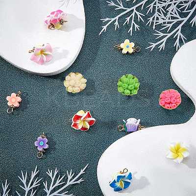 60Pcs 3 Style Handmade Polymer Clay Links Connectors FIND-SC0001-85-1