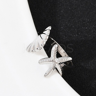 Brass Adjustable Cuff Rings for Women RJEW-B132-02B-P-1