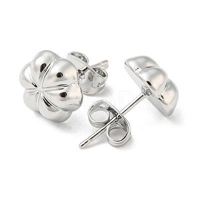 Flower Rack Plating Brass Stud Earrings EJEW-F331-29P-1
