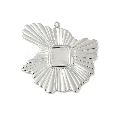 304 Stainless Steel Pendant Cabochon Settings LS-STAS-L293-05P-1