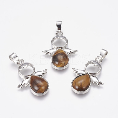 Natural Tiger Eye Pendants X-G-G651-A05-1