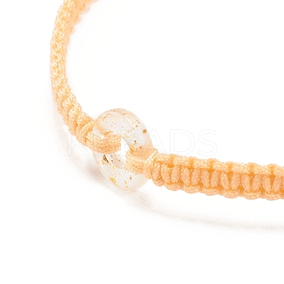 Donut Glass Braided Bead Bracelet BJEW-JB07858-03-1