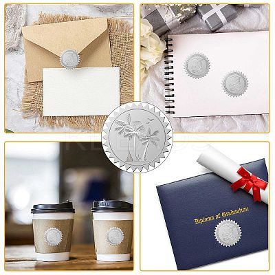 34 Sheets Silver Foil Embossed PET Picture Sticker DIY-WH0528-009-1