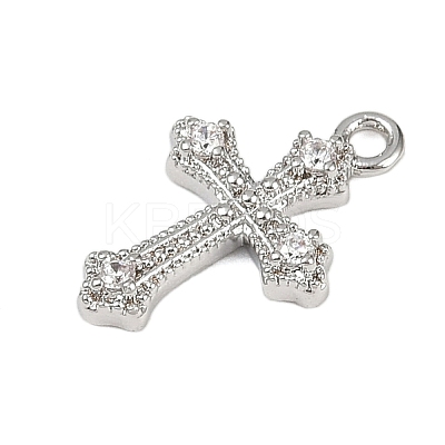 Brass Micro Pave Clear Cubic Zirconia Pendants KK-L238-13P-1