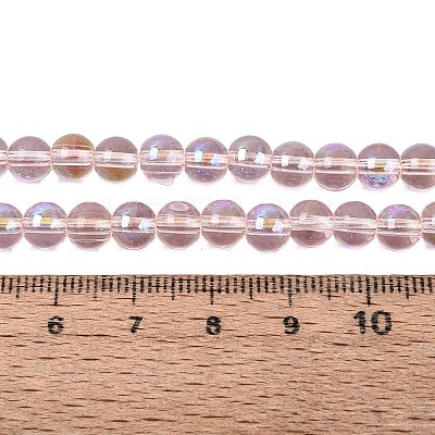 Transparent Electroplate Glass Beads Strands EGLA-Q132-6MM-01A-13-1