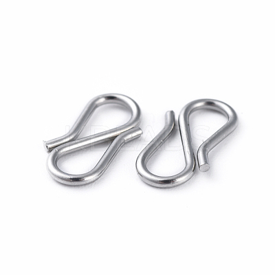 Non-Tarnish 304 Stainless Steel S Hook Clasps STAS-G199-01P-1