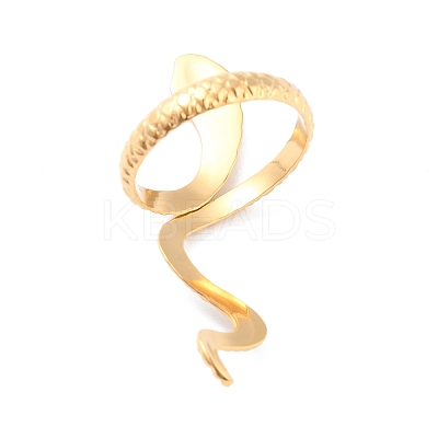 Ion Plating(IP) 304 Stainless Steel Snake Wrap Cuff Ring RJEW-L103-32G-1