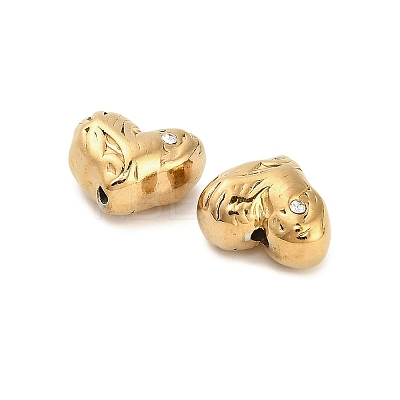 304 Stainless Steel Rhinestone Bead STAS-U047-06G-1