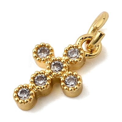 Brass Micro Pave Cubic Zirconia Pendants KK-I360-006G-02-1