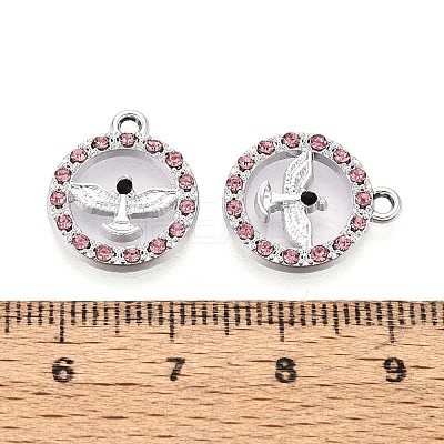 Rack Plating Alloy Rhinestone Pendants PALLOY-T091-22B-G-1-1