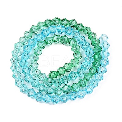 Gradient Color Baking Paint Glass Bead Strands DGLA-A039-T4mm-A018-1