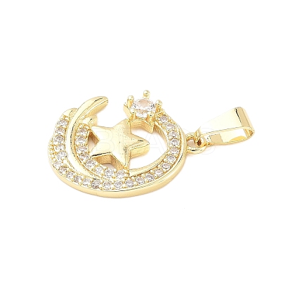 Brass Micro Pave Cubic Zirconia Pendants KK-D357-16F-G-1