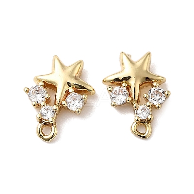 Brass with Cubic Zirconia Stud Earring Finding LS-KK-Q048-14G-1