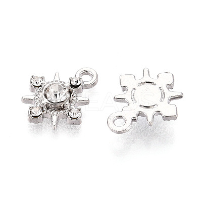 Rack Plating Alloy and Rhinestone Pendants PALLOY-T090-47P-1