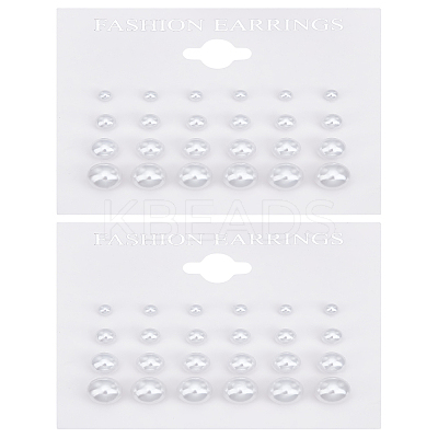 Plastic Imitation Pearl Stud Earrings EJEW-LP0001-52-1