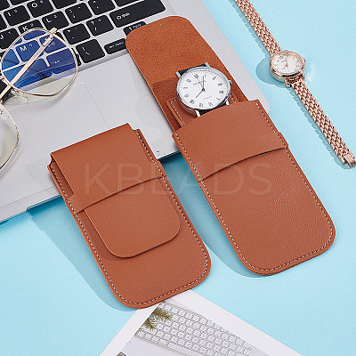 2Pcs Rectangle PU Imitation Leather Single Watch Storage Bag AJEW-GO0001-85A-1
