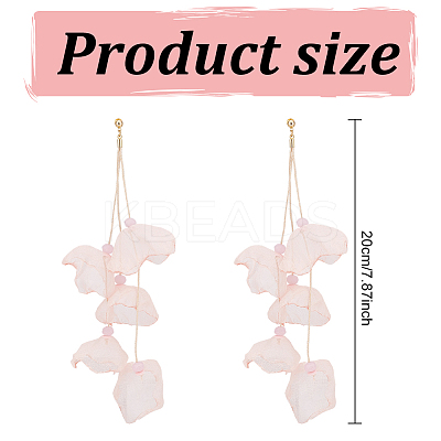 3 Pairs 3 Colors Cloth Flower Cluster Dangle Stud Earrings EJEW-AN0002-04-1