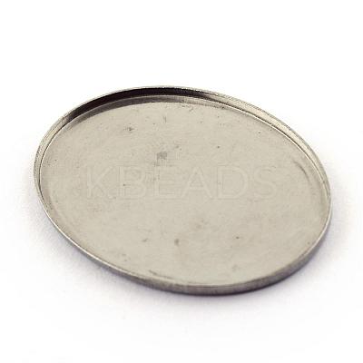 Tarnish Resistant 304 Stainless Steel Plain Edge Bezel Cups STAS-Q194-12-1