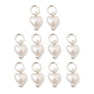 ABS Imitation Pearl Bead Charms PALLOY-JF04111-1