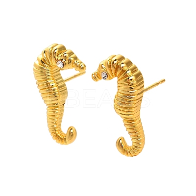 304 Stainless Steel Rhinestone Stud Earrings LS-EJEW-P316-07G-1