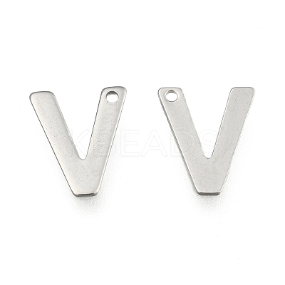 Tarnish Resistant 304 Stainless Steel Letter Charms LS-X-STAS-O072-V-1