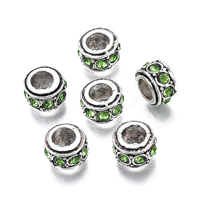 Alloy Rhinestone European Beads MPDL-Q212-001E-RS-1
