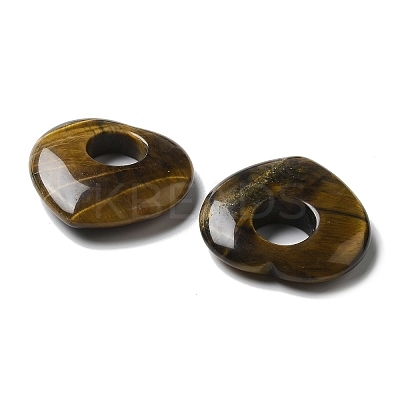 Natural Tiger Eye Hollow Pendants G-C167-06G-1