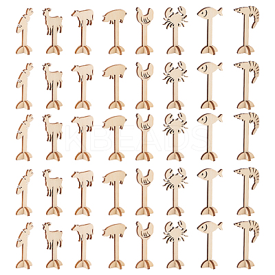 40 Sets 8 Styles Wood Display Decorations DIY-OC0012-71-1