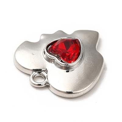 Rack Plating Alloy Pendants with Glass PALLOY-K256-18P-1