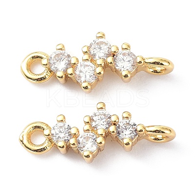 Eco-Friendly Brass Micro Pave Clear Cubic Zirconia Links Connectors X-ZIRC-C022-03G-1