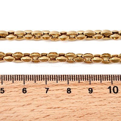 4.5MM 304 Stainless Steel Coffee Bean Link Chain Necklaces for Women NJEW-B134-06B-G-1