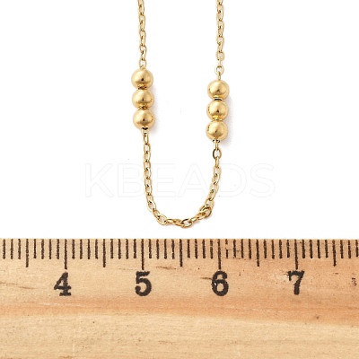 PVD Vacuum Plating 304 Stainless Steel Cable Chain Necklaces NJEW-I248-17G-1
