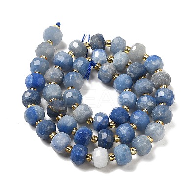 Dyed & Heated Natural Blue Aventurine Beads Strands G-P508-A13-01-1