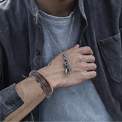 2Pcs 2 Styles Adjustable Cowhide Leather Cord Braided Bracelets BJEW-CL0001-16-1