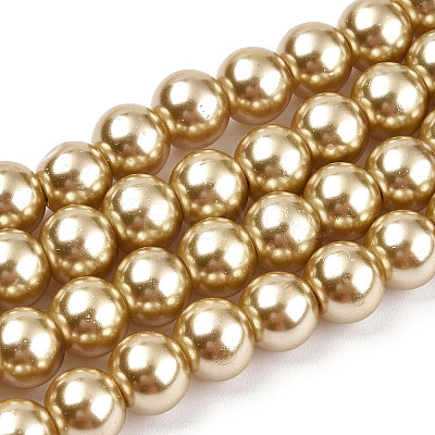 Baking Paint Pearlized Glass Pearl Round Bead Strands HY-Q330-8mm-11A-1