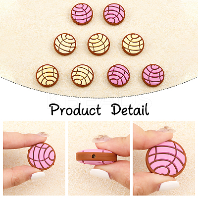 10Pcs 2 Colors Food Grade Eco-Friendly Silicone Beads SIL-CA0001-77-1