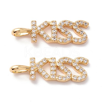 Brass Micro Pave Clear Cubic Zirconia Pendants ZIRC-Z019-26G-NR-1